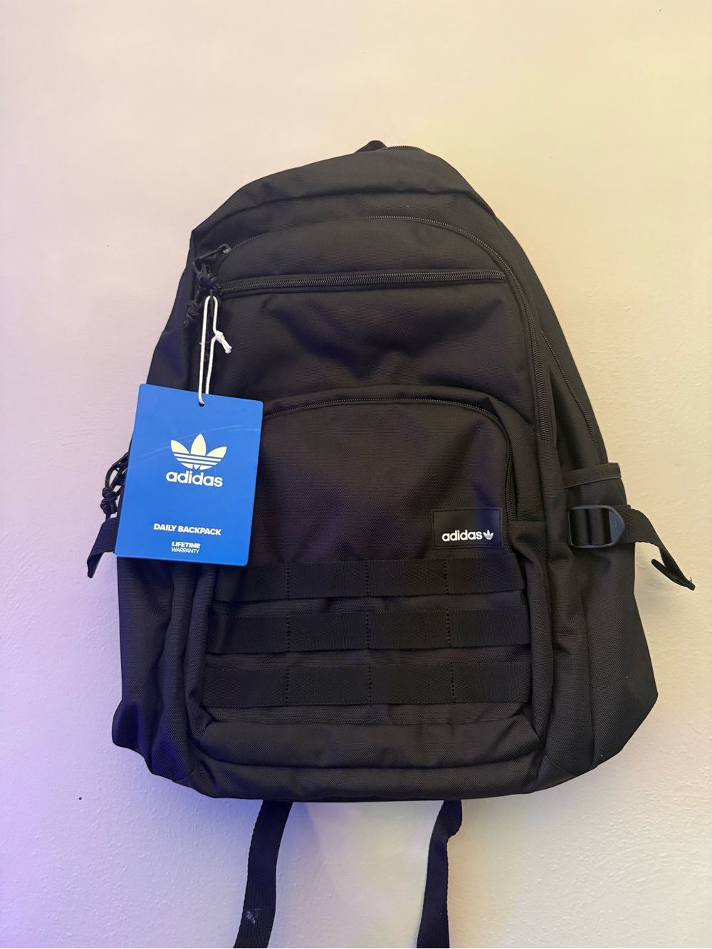 adidas Black Everyday Backpack with Front Organization